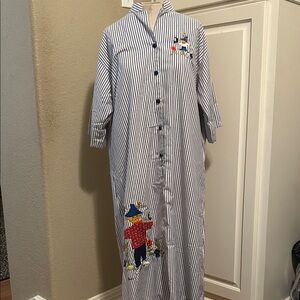 Vintage Helen Cerda Striped Scarecrow Embroidered 60’s 70’s Dress 16